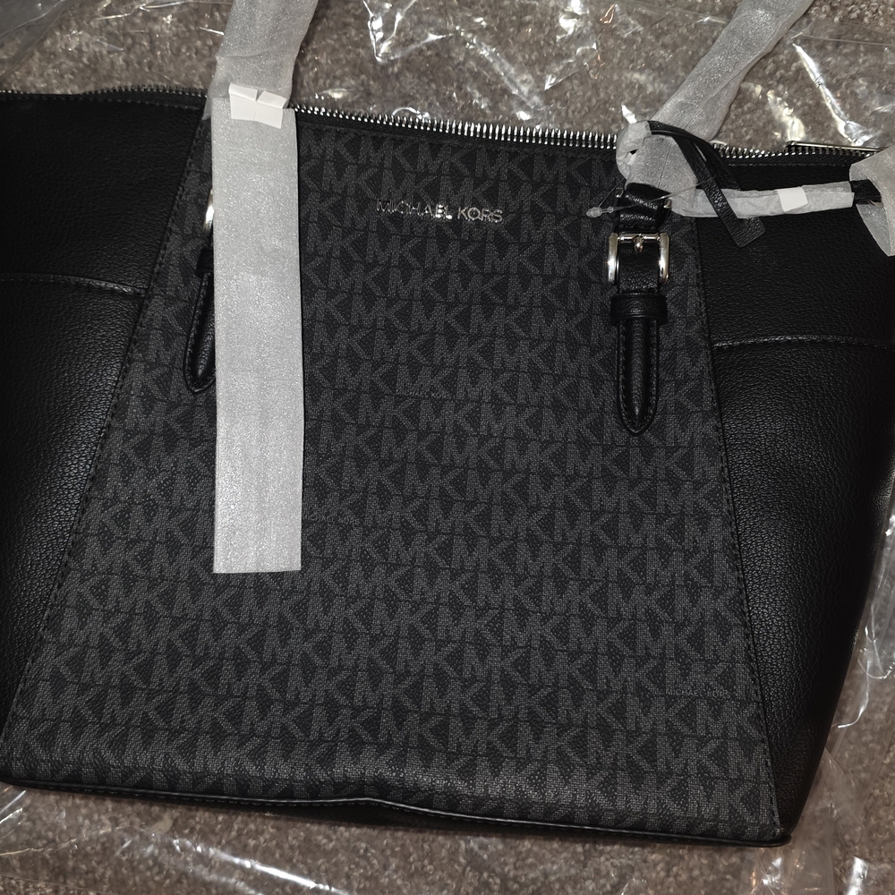 Michael Kors Black Monogram Tote - Picture 2 of 5